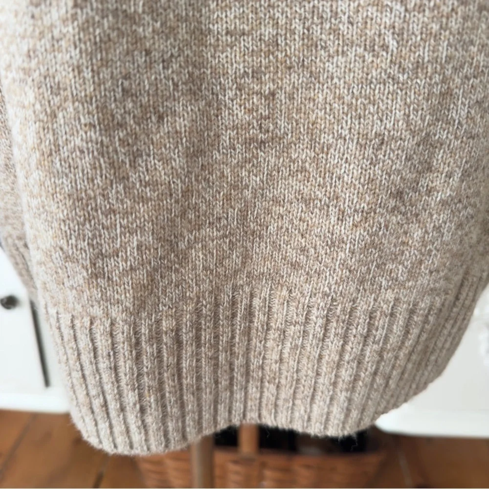 NWT Men’s J. Crew Tan Merino Wool Blend  1/4 Zip Pullover Sweater Jumper